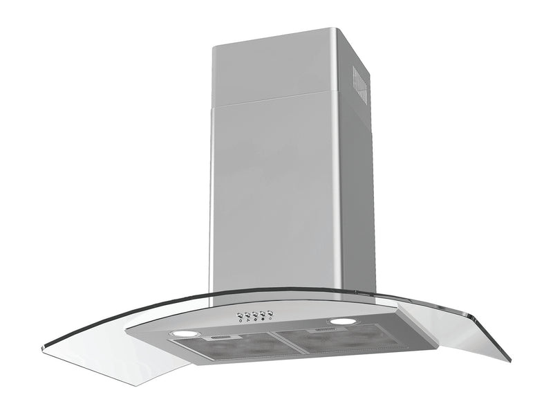 Lifestyle LSHDGC70S 70cm Curved glass Chimney Hood - Stainless Steel