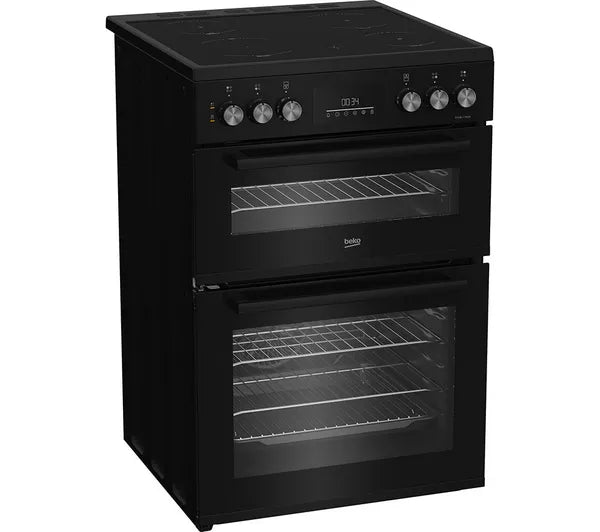 Beko FDC6731K - White 60cm Double Oven Electric Cooker - Ceramic Hob - A Energy
