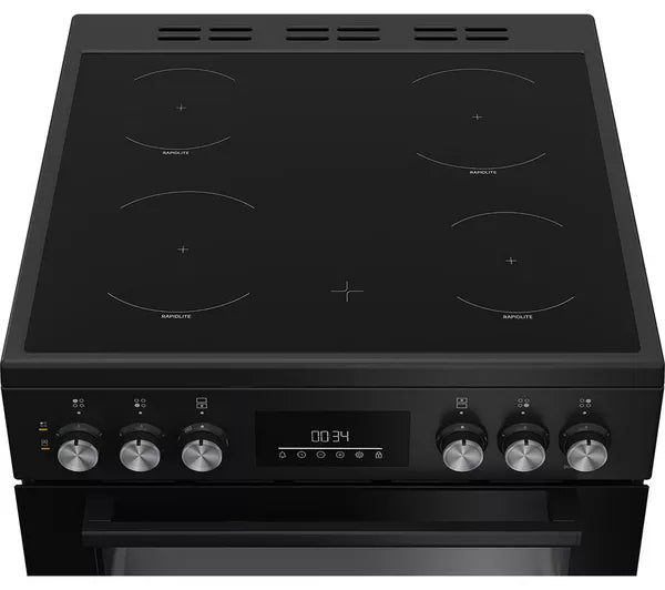 Beko FDC6731K - White 60cm Double Oven Electric Cooker - Ceramic Hob - A Energy