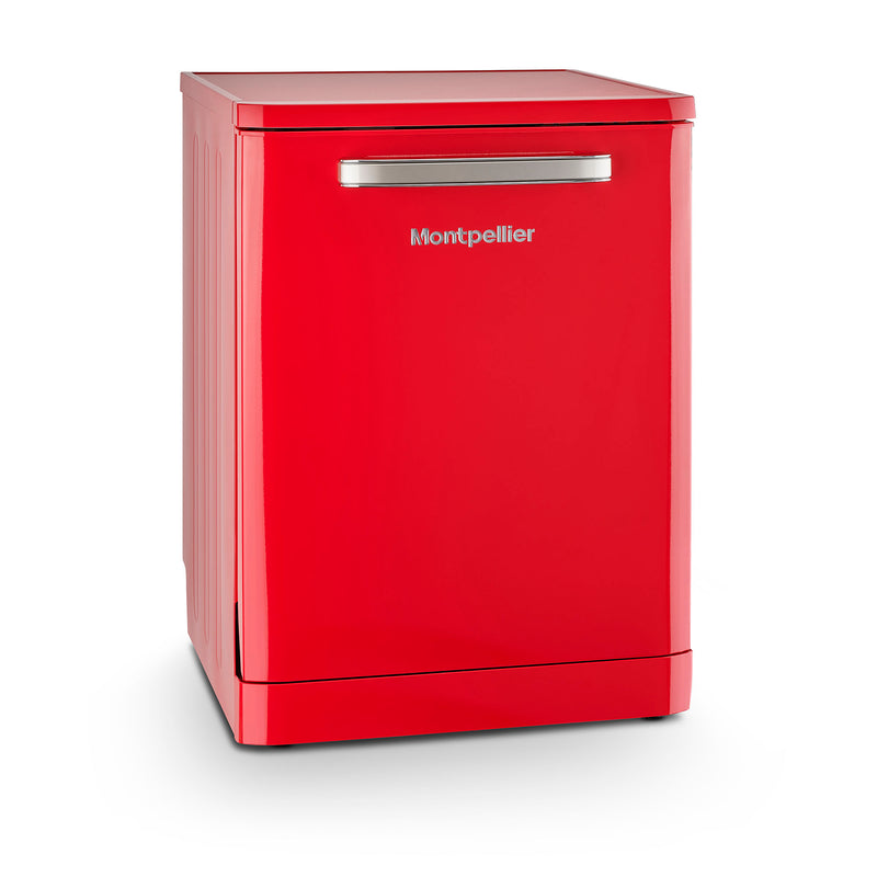 Montpellier MAB1353DR - Red 60cm Retro Dishwasher - 13 Place Settings - Energy Rating Unspecified