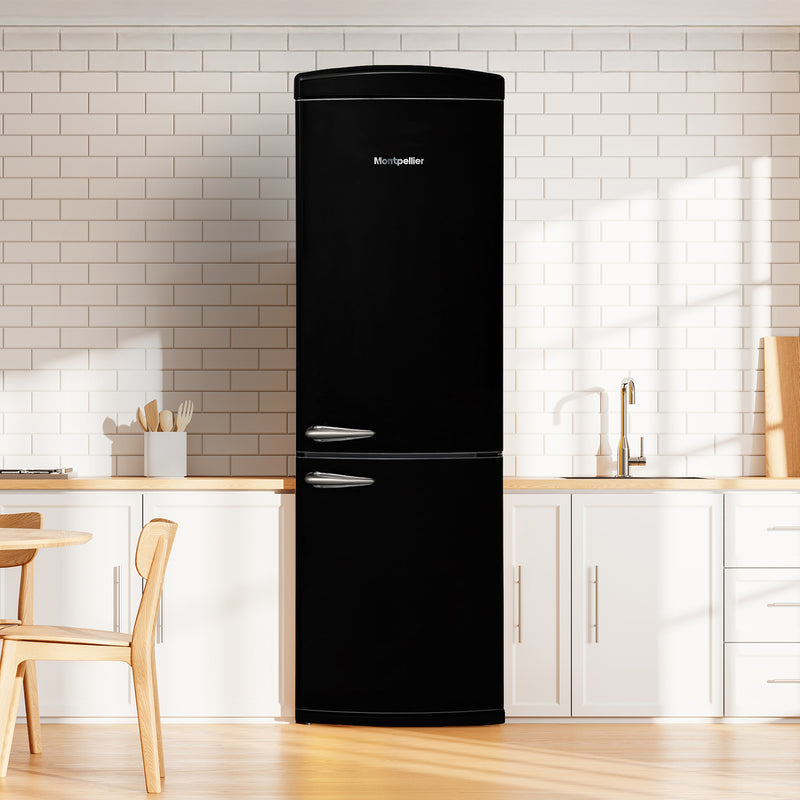 Montpellier MAB190K - Black Fridge Freezer - 295L - E Energy Rating