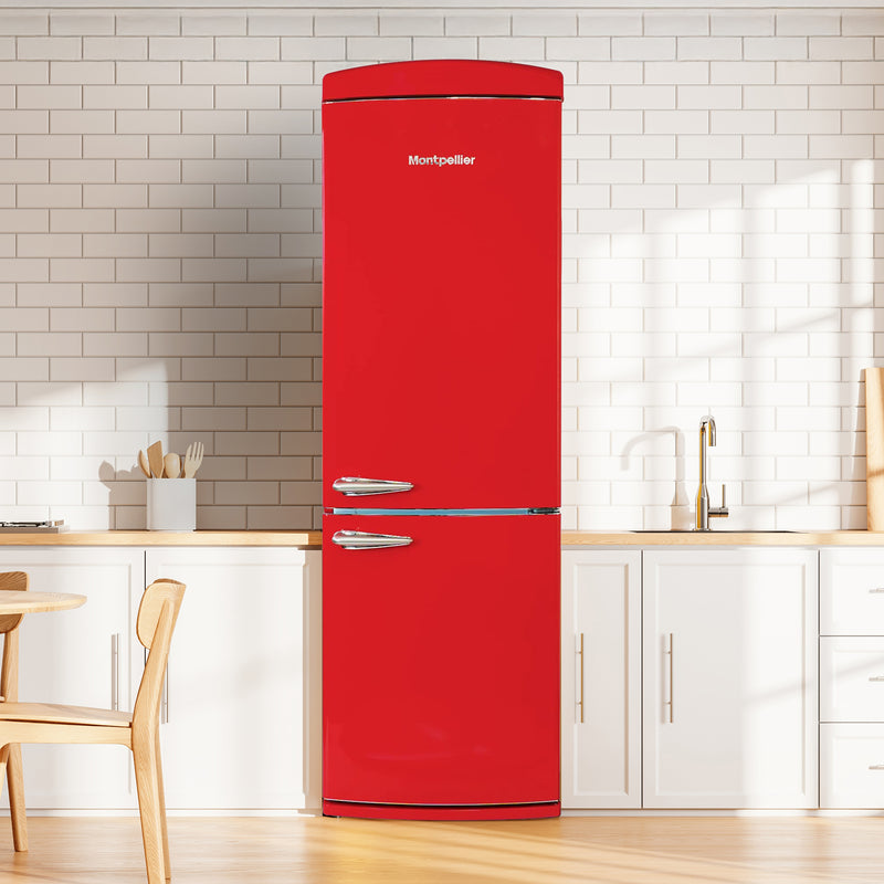 Montpellier MAB190R - Red Fridge Freezer - 295L - E Energy