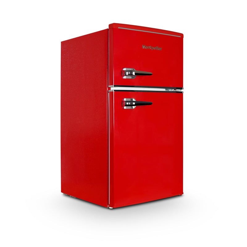 Montpellier MAB2035ER - Red Retro Undercounter Fridge Freezer - 84 Ltrs - E energy