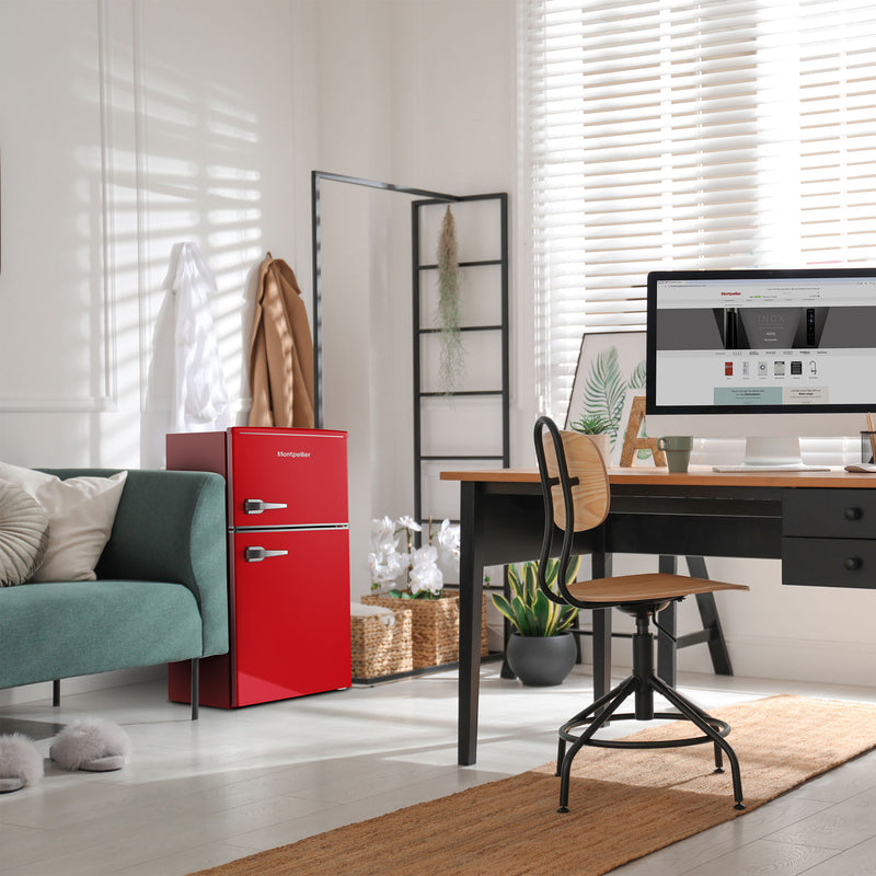 Montpellier MAB2035ER - Red Retro Undercounter Fridge Freezer - 84 Ltrs - E energy