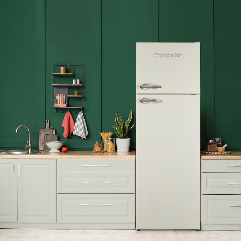 Montpellier MAB346EC Retro 80/20 Top Mount Fridge Freezer in Cream - E Rated