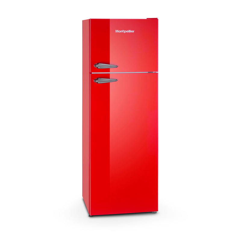 Montpellier MAB346ER - Red Retro Top Mount Fridge Freezer - 312L Capacity - E energy rating