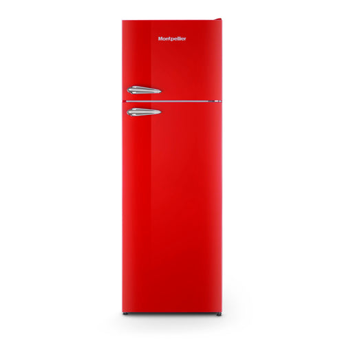 Montpellier MAB346ER - Red Retro Top Mount Fridge Freezer - 312L Capacity - E energy rating