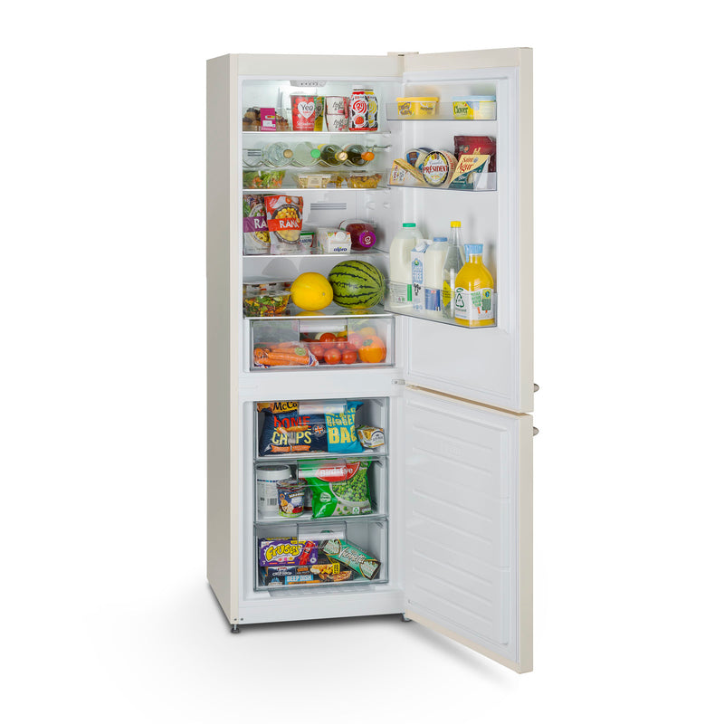 Montpellier MAB386EC - Cream Retro No Frost Fridge Freezer - 186cm - E Energy Rating