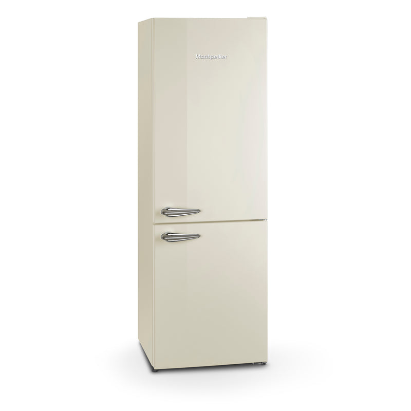 Montpellier MAB386EC - Cream Retro No Frost Fridge Freezer - 186cm - E Energy Rating