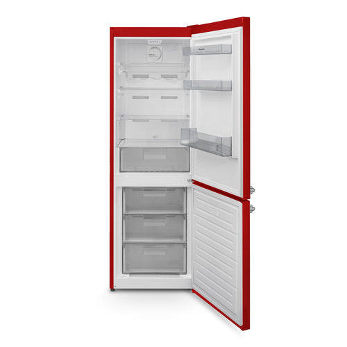 Montpellier MAB386ER - Red Retro No Frost Fridge Freezer - 186cm Tall - E Energy Rating