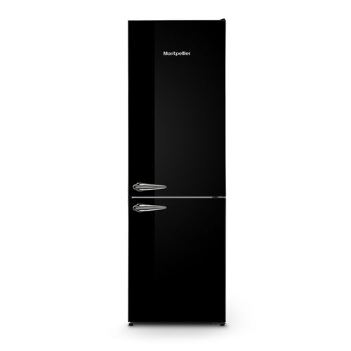 Montpellier MAB386EK - Black Retro No Frost Fridge Freezer - 395L Capacity - E Energy Rating