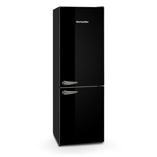 Montpellier MAB386EK - Black Retro No Frost Fridge Freezer - 395L Capacity - E Energy Rating