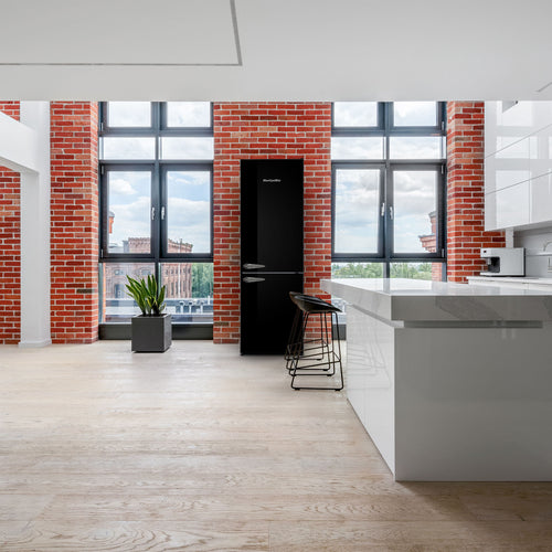 Montpellier MAB386EK - Black Retro No Frost Fridge Freezer - 395L Capacity - E Energy Rating