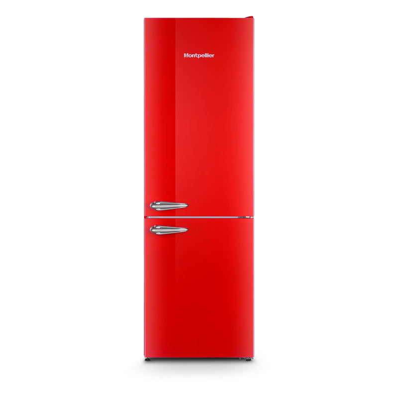 Montpellier MAB386ER - Red Retro No Frost Fridge Freezer - 186cm Tall - E Energy Rating