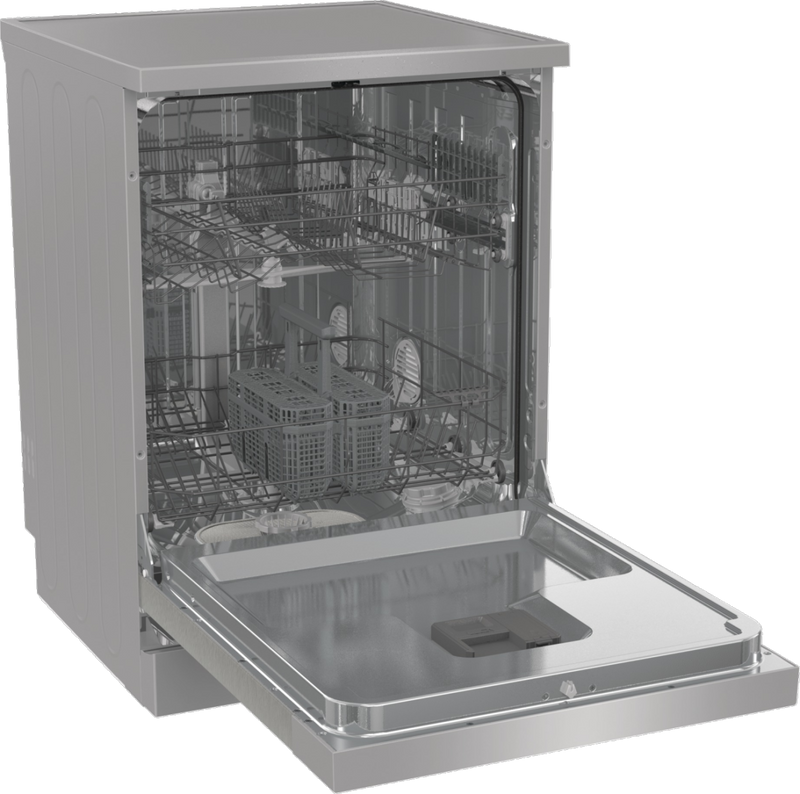 Hisense HS642D90XUK - Silver 14 Place Setting Freestanding Dishwasher - 60cm - 46 dB - D Energy