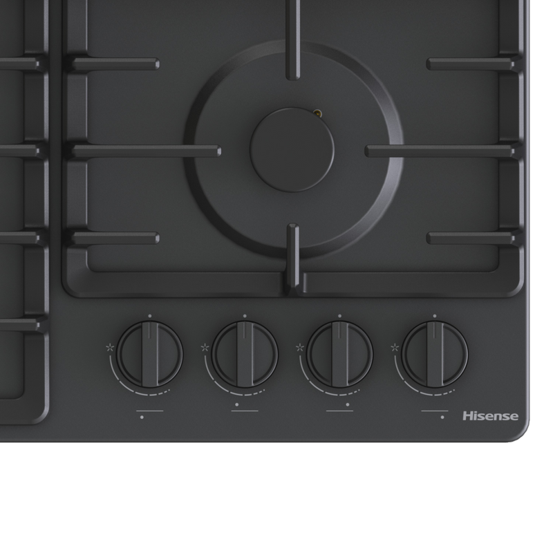 Hisense GM663BHF - Matte Black Gas Hob - 60cm - 4 Zone