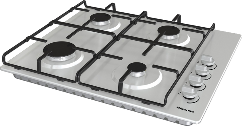 Hisense GM642XHS - Stainless Steel 60cm Gas Hob - 4 Zone - Built-in