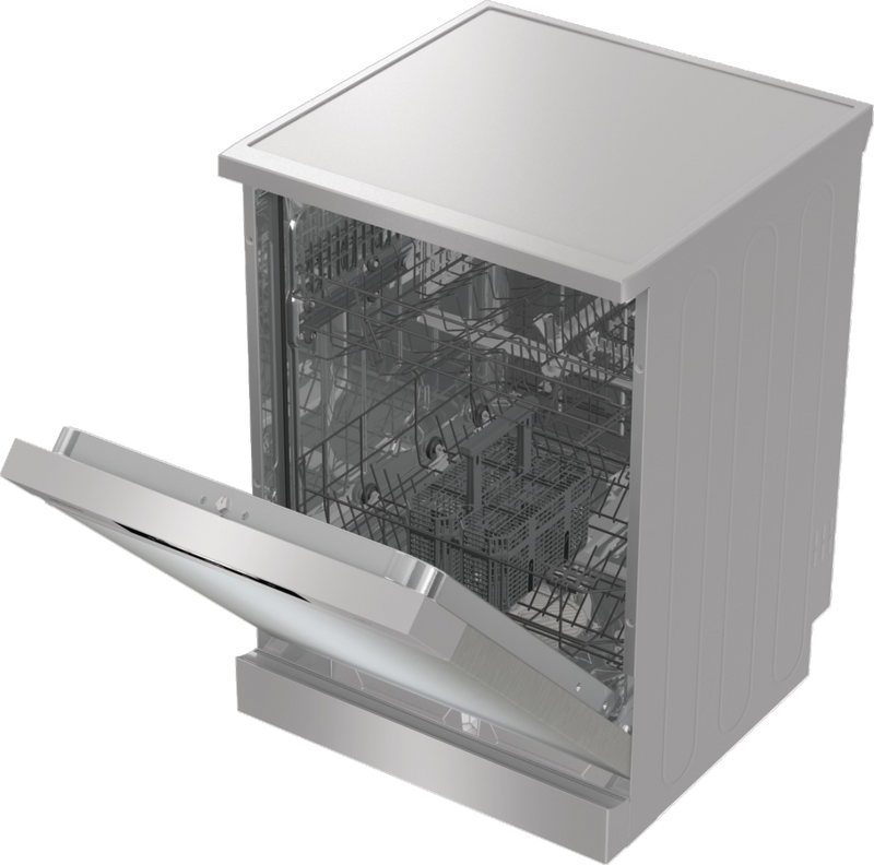 Hisense HS642D90XUK - Silver 14 Place Setting Freestanding Dishwasher - 60cm - 46 dB - D Energy