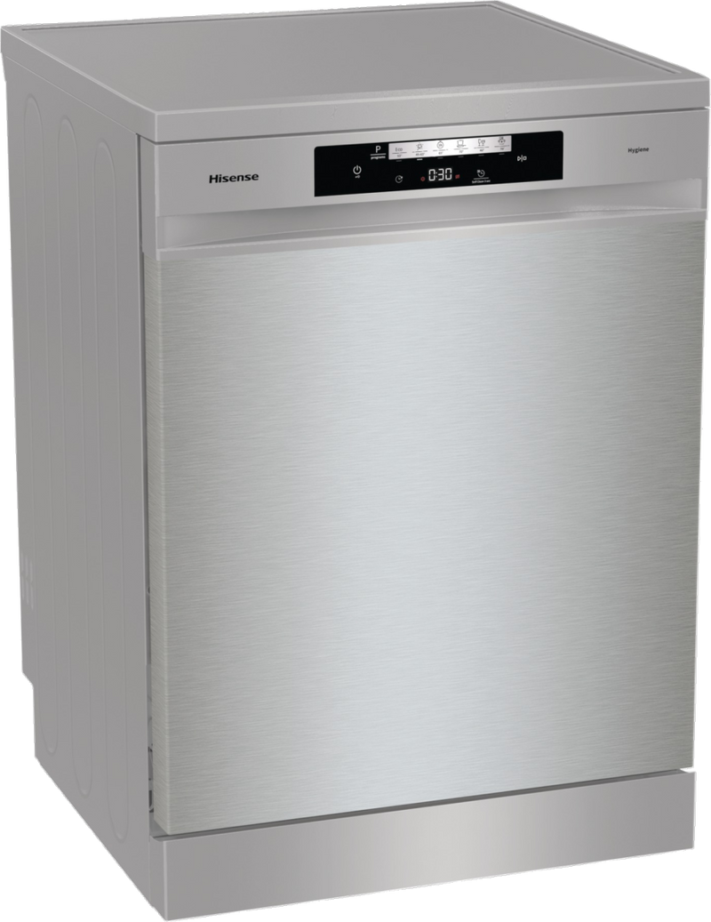 Hisense HS642D90XUK - Silver 14 Place Setting Freestanding Dishwasher - 60cm - 46 dB - D Energy