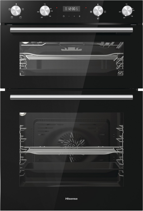 Hisense BID95211BGUK - Black Electric Double Oven - 72L & 38L Capacity - A Energy Rating - Display