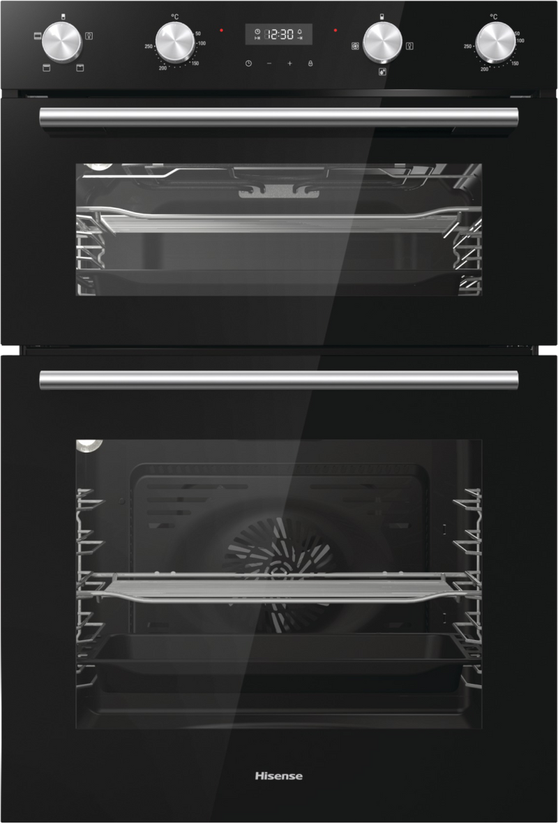 Hisense BID95211BGUK - Black Electric Double Oven - 72L & 38L Capacity - A Energy Rating - Display