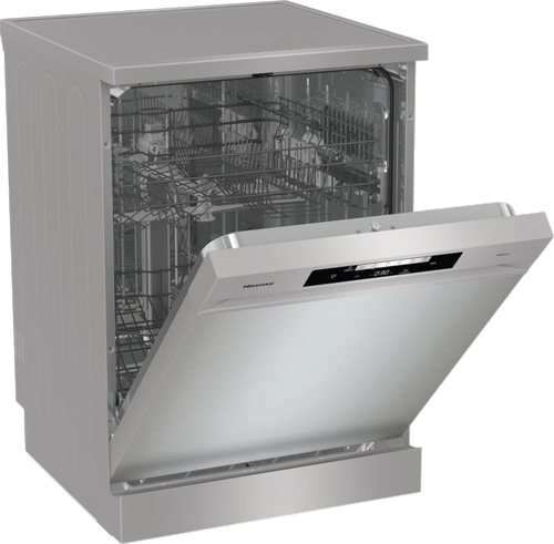 Hisense HS642D90XUK - Silver 14 Place Setting Freestanding Dishwasher - 60cm - 46 dB - D Energy
