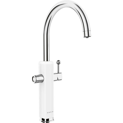 SMEG MAF50WH - Gloss White 50's Style Single Lever Mixer Tap - 360° Rotation