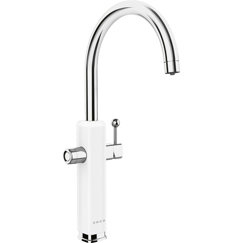 SMEG MAF50WH - Gloss White 50's Style Single Lever Mixer Tap - 360° Rotation
