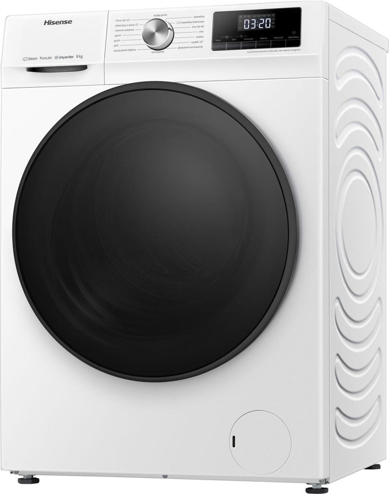 Hisense WFQA8014EVJM - White 8KG Washing Machine - 1400 RPM - A energy