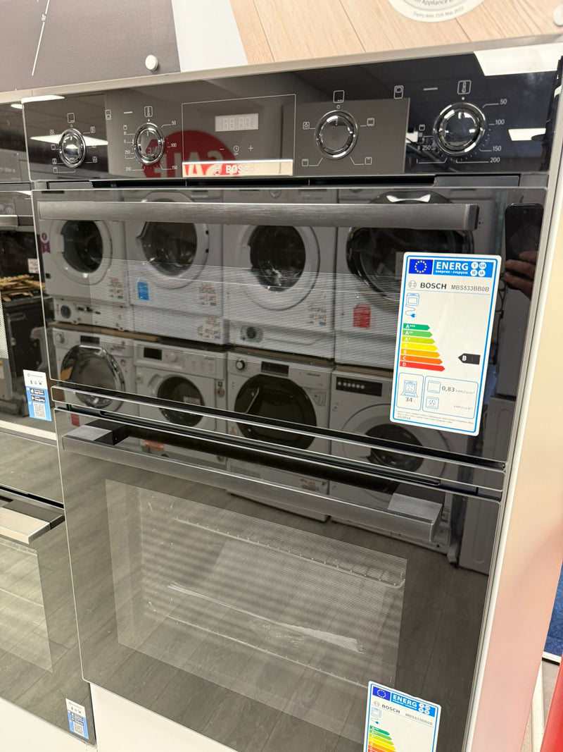 Bosch MBS533BB0B - Black Built in Electric Double Oven - A/B energy - Display
