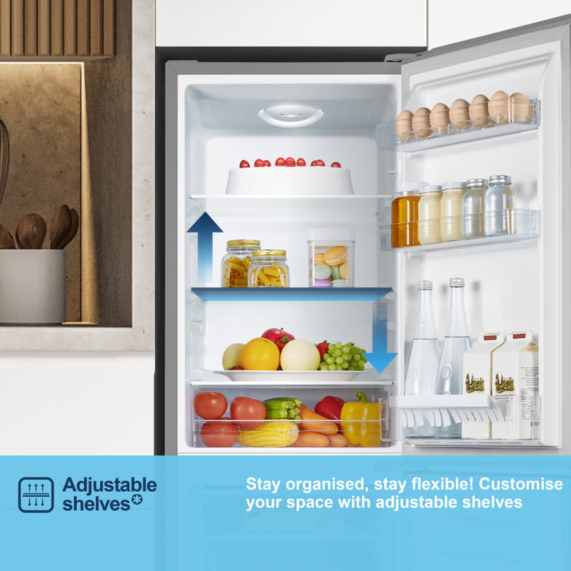 Fridgemaster MC50165ES - Silver Fridge Freezer - 175L - E Energy Rating