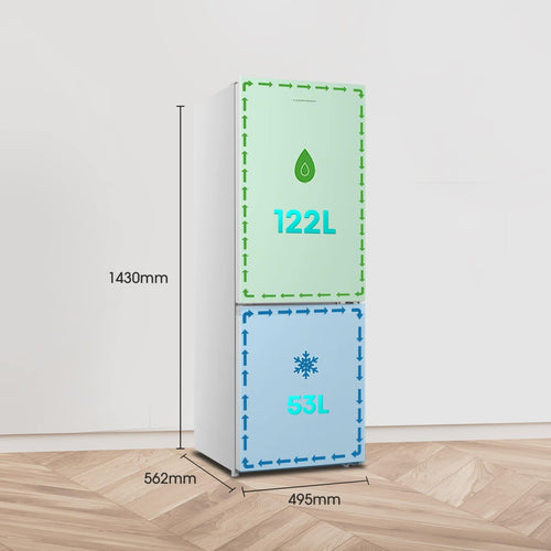 Fridgemaster MC50175A - White Fridge Freezer - 175L - E Energy Rating