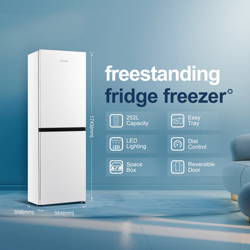Fridgemaster MC55240E - White Fridge Freezer - 252L Capacity - E Energy Rating