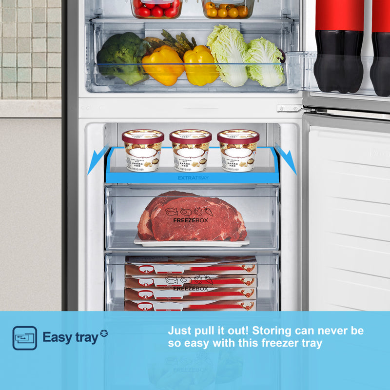 Fridgemaster MC55251DES - Silver Fridge Freezer - 256L - E Energy Rating