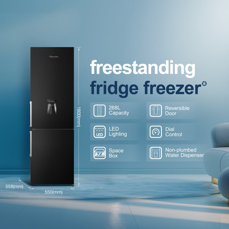 Fridgemaster MC55265DEB - Black Fridge Freezer - E energy