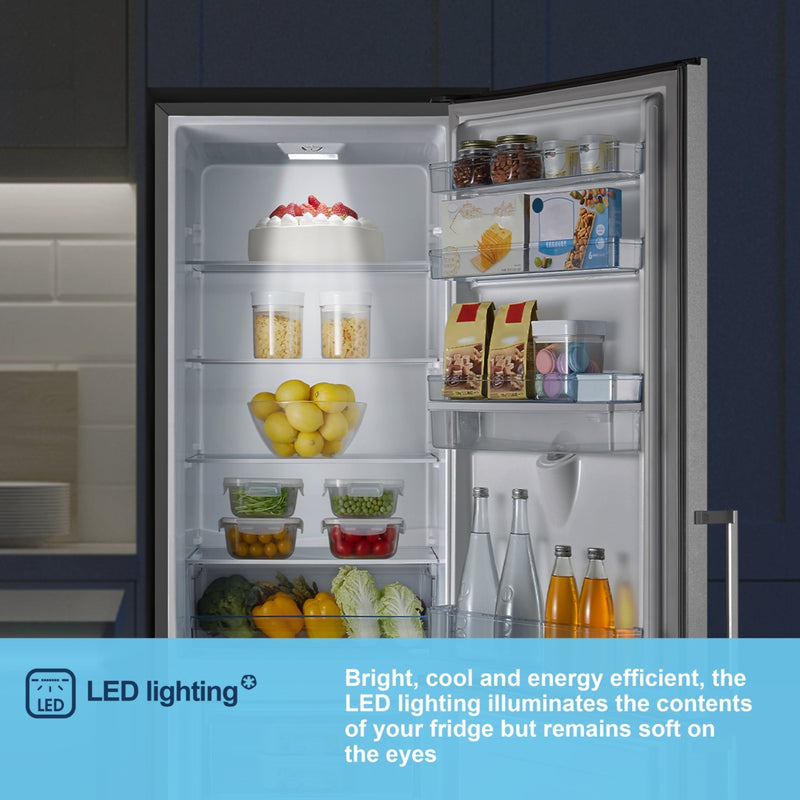 Fridgemaster MC55265DES - Silver Fridge Freezer - 268L - E Energy Rating
