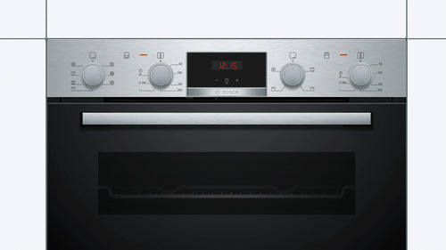 Bosch Series 4 NBS533BS0B - Stainless steel Built under Electric Double Oven - Catalytic cleaning - A/B energy - Display