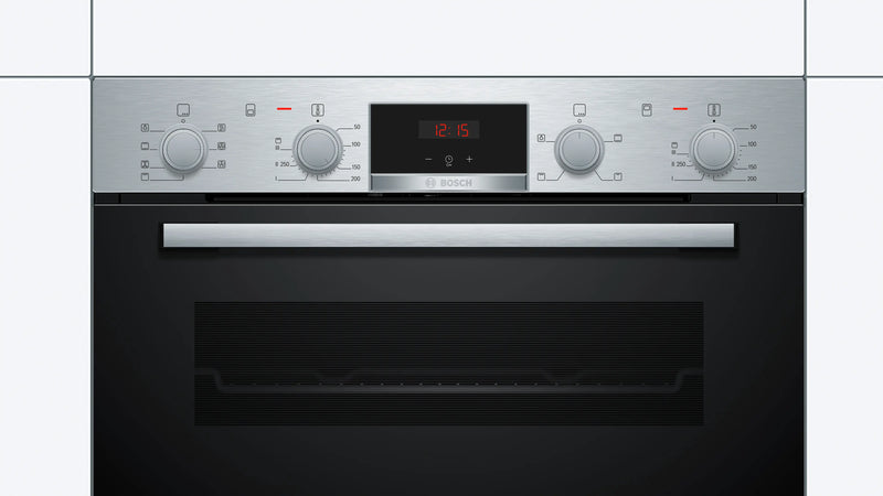 Bosch Series 4 NBS533BS0B - Stainless steel Built under Electric Double Oven - Catalytic cleaning - A/B energy - Display