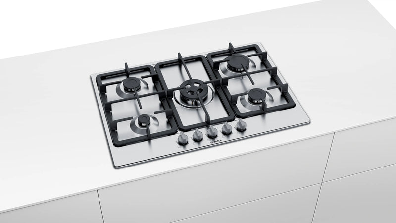 Bosch Series 4 PGQ7B5B90 - Stainless steel 5 Zone Gas Hob