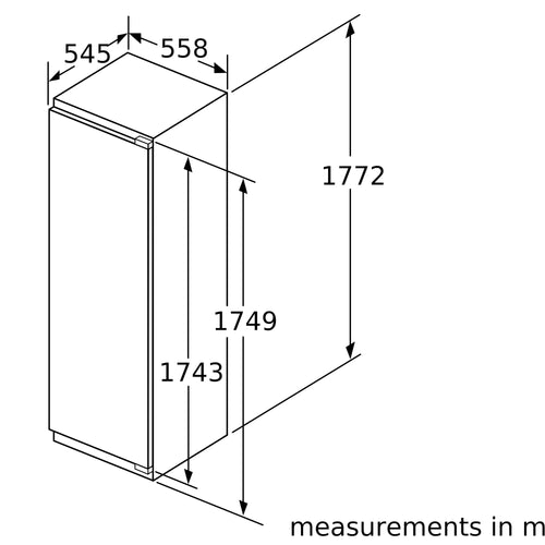 Bosch Series 4 GIN81VEE0G - Integrated Frost Free Freezer - E energy