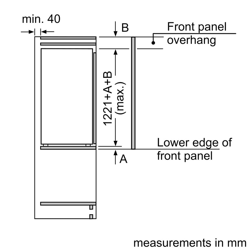 Bosch Series 2 KIR41NSE0G - White Integrated Larder Auto Defrost Fridge - F energy