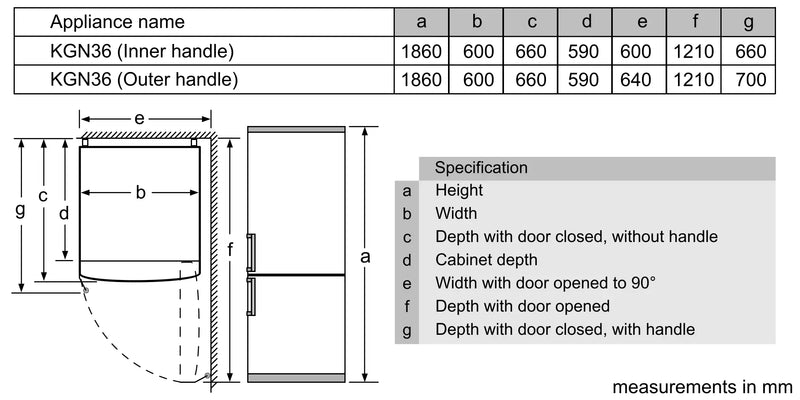 Bosch Series 2 KGN34NWEAG - White Freestanding 50/50 Frost Free Fridge Freezer - E energy - Display
