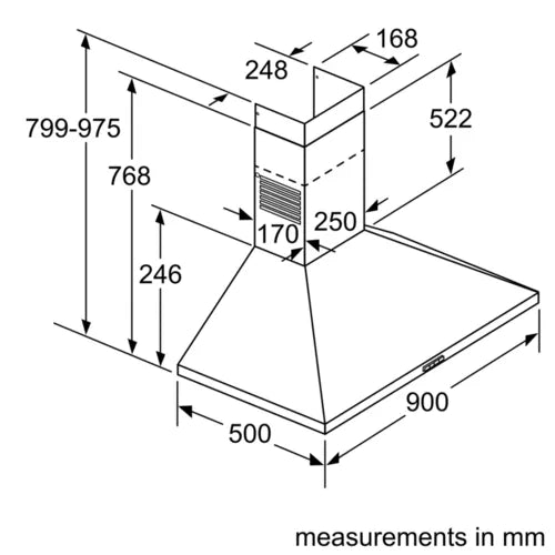 Bosch DWP94BC50B - Stainless steel Extractor - D energy