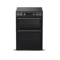 Montpellier MDAFCD60FK - Black 60cm Double Oven Ceramic Cooker - 69L Main Oven / 38L Top Oven - A/A Energy