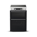 Montpellier MDAFCD60FW - White 60cm Double Oven Ceramic Cooker - 4 Zones - A/A Energy
