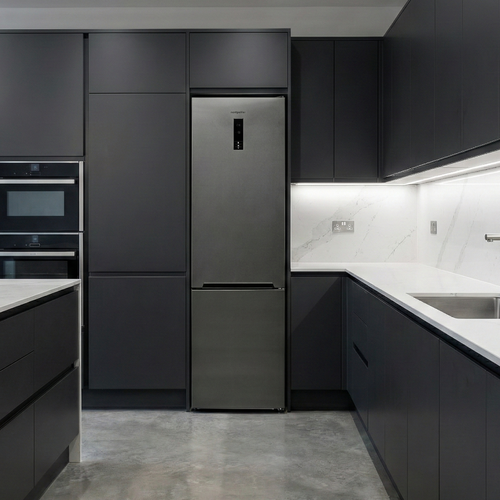 Montpellier MDANF201DX - Tall Dark Inox 327L Fridge Freezer - 70/30 No Frost  - E Energy