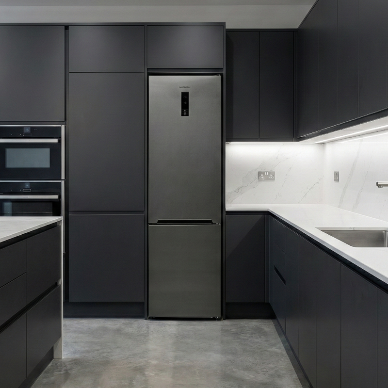 Montpellier MDANF201DX - Tall Dark Inox 327L Fridge Freezer - 70/30 No Frost  - E Energy