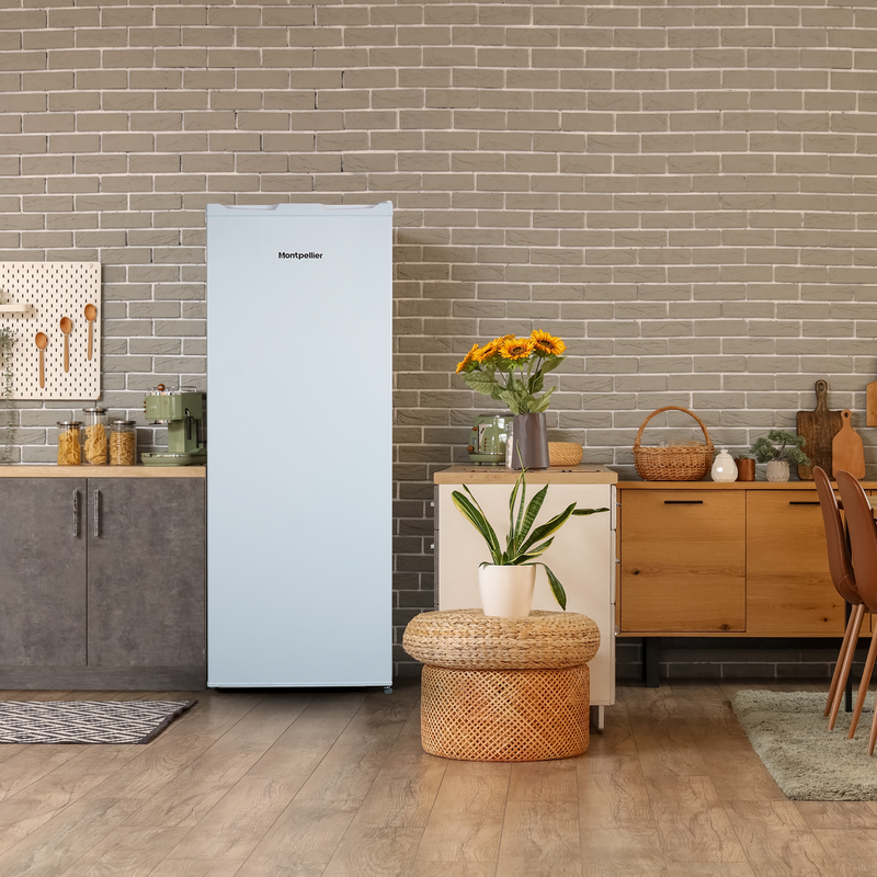 Montpellier MDATLF145W - White Tall Larder Fridge - 255L - E Energy Rating