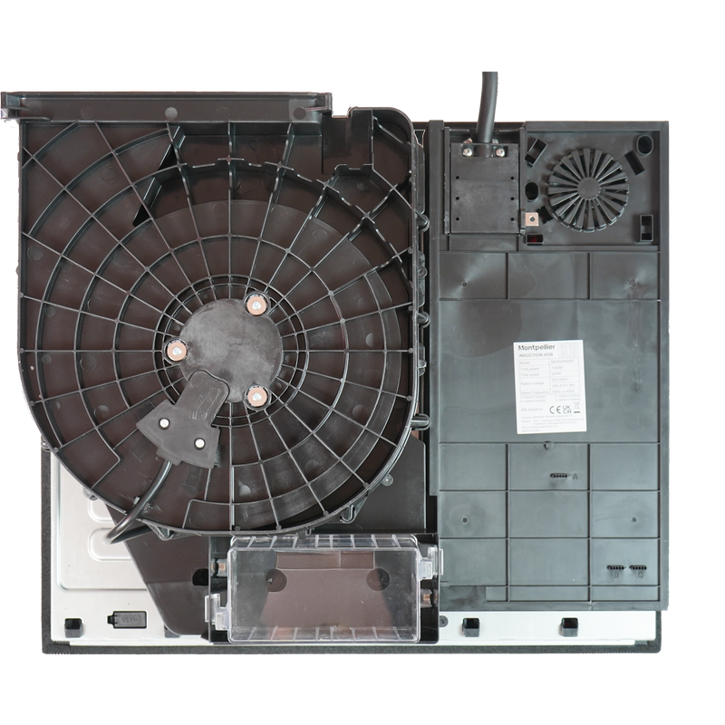 Montpellier MDAVIN60DF - Black Glass 60cm Vented Induction Hob - 4 Cooking Zones - A++ Energy