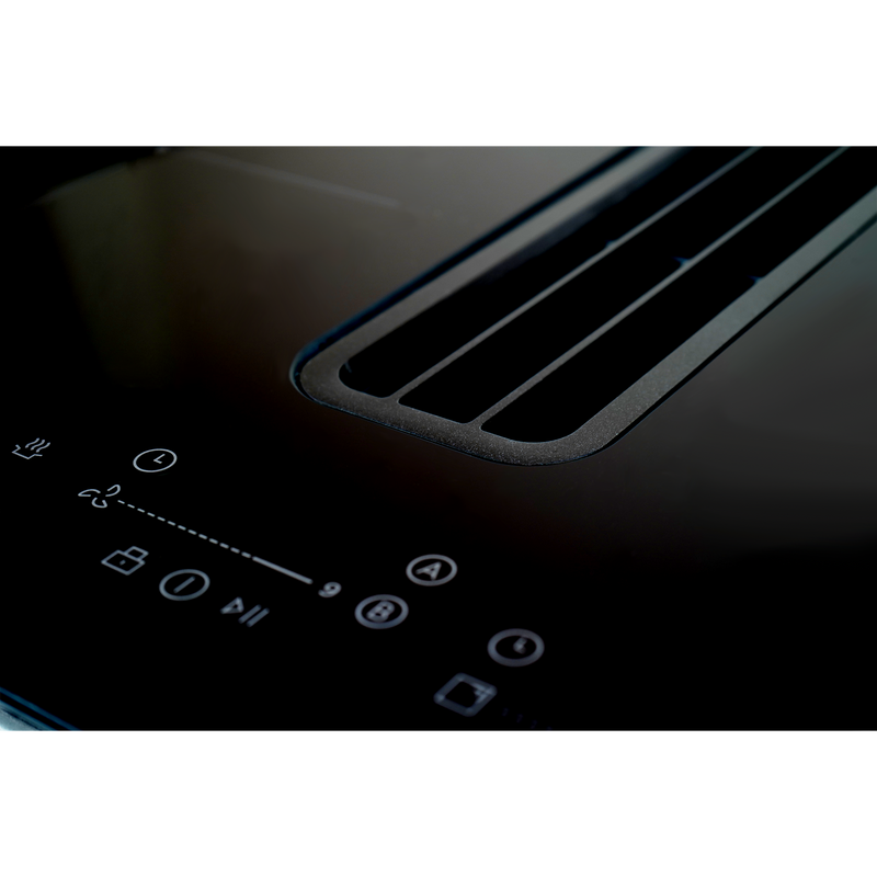 Montpellier MDAVIN60DF - Black Glass 60cm Vented Induction Hob - 4 Cooking Zones - A++ Energy